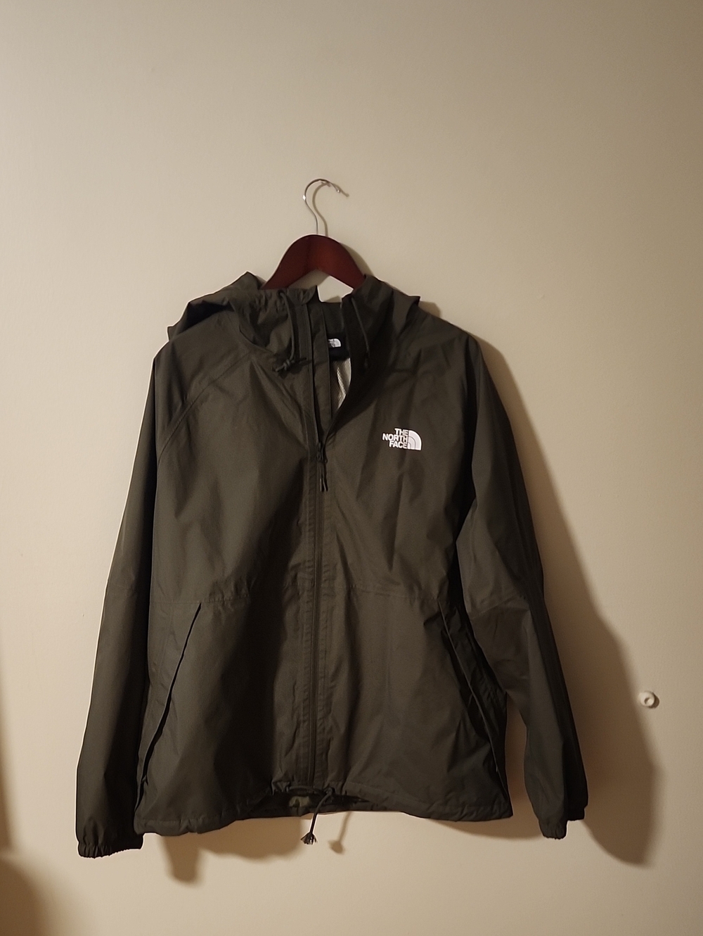 The North Face Men’s Olive Green Hooded Rain Jacket